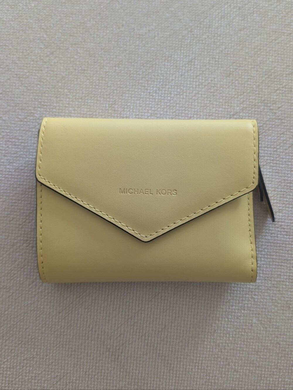 NWOT Michael Kors Pale Yellow Tri-Fold Wallet